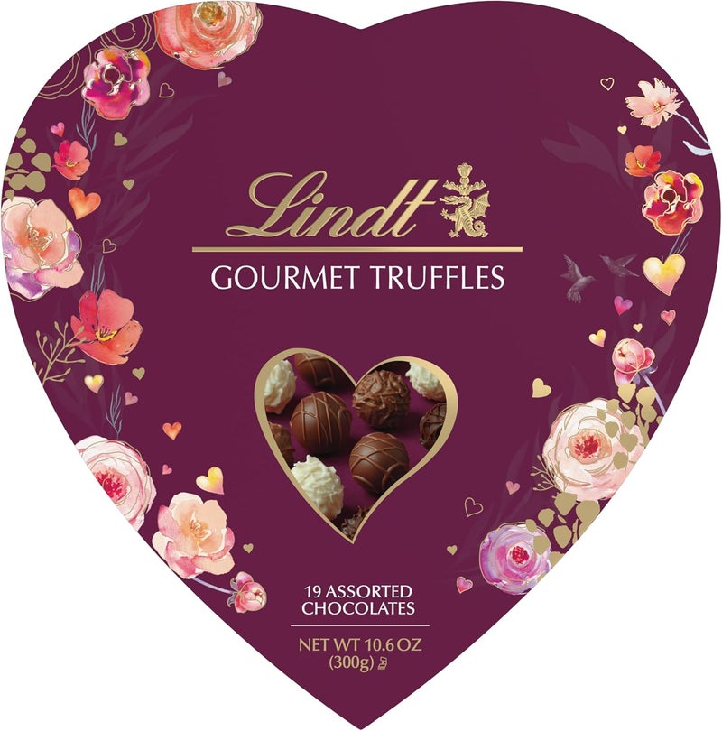 Lindt Valentine's Gourmet Truffles Assorted Chocolate Candy Heart, 10.6 oz - Image 1